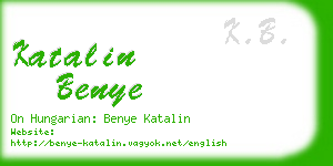 katalin benye business card